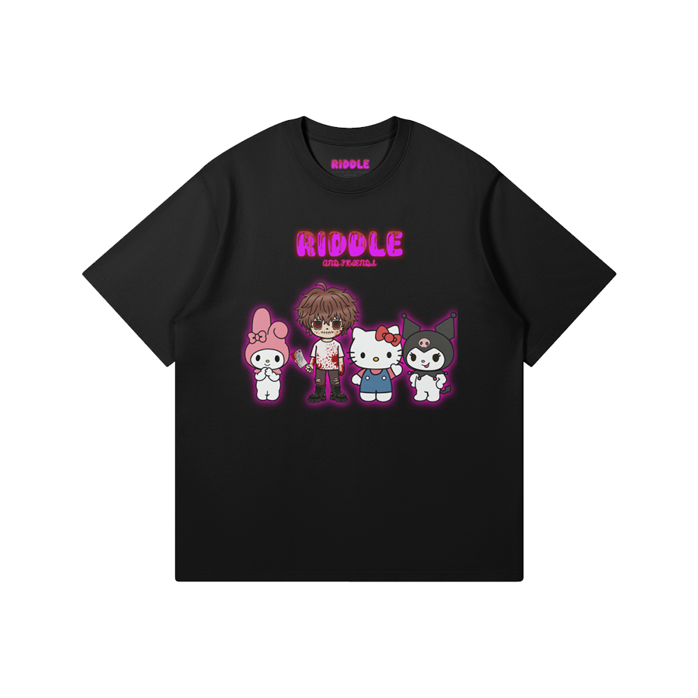 RIDDLE AND FRIENDS PINK / BLACK / WHITE / RED TEE