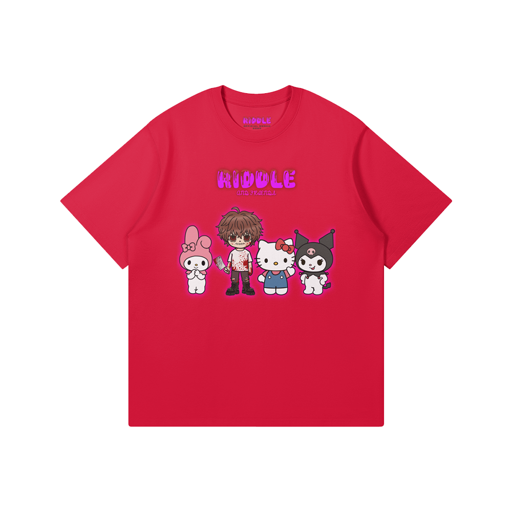 RIDDLE AND FRIENDS PINK / BLACK / WHITE / RED TEE