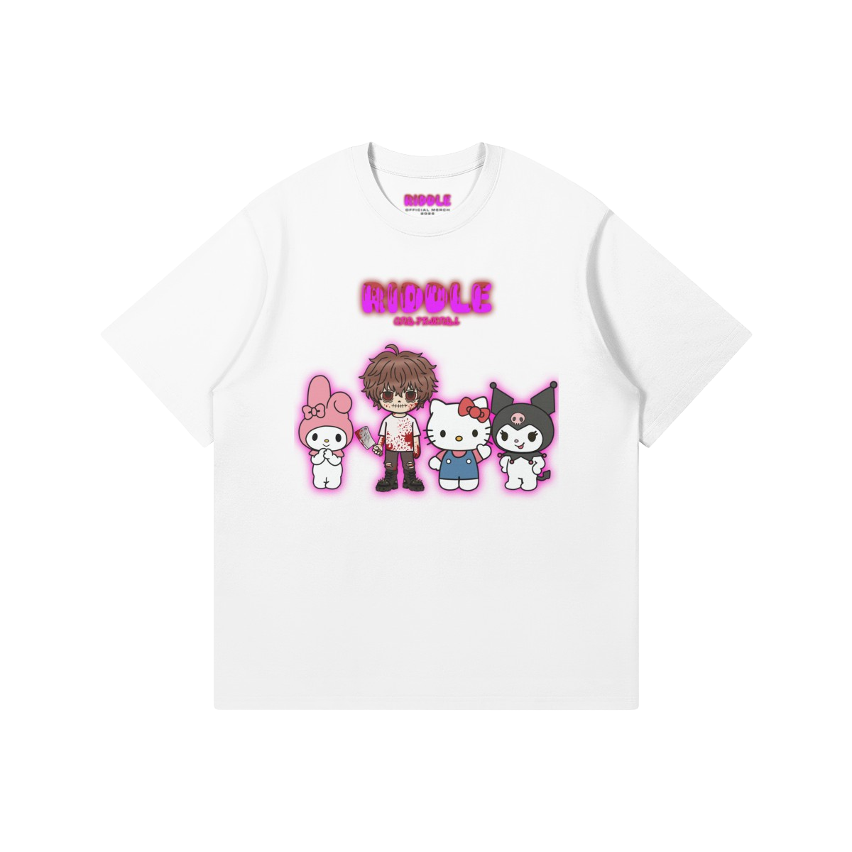 RIDDLE AND FRIENDS PINK / BLACK / WHITE / RED TEE