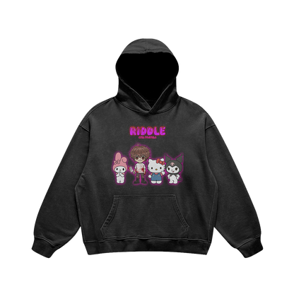 RIDDLE AND FRIENDS HOODIE BLACK / PURPLE