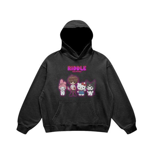 RIDDLE AND FRIENDS HOODIE BLACK / PURPLE