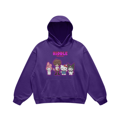 RIDDLE AND FRIENDS HOODIE BLACK / PURPLE
