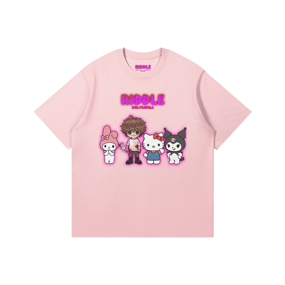 RIDDLE AND FRIENDS PINK / BLACK / WHITE / RED TEE