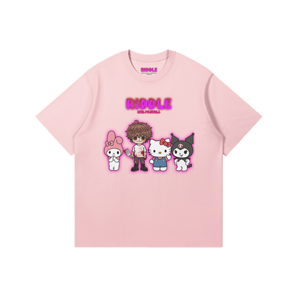 RIDDLE AND FRIENDS PINK / BLACK / WHITE / RED TEE