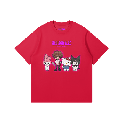 RIDDLE AND FRIENDS PINK / BLACK / WHITE / RED TEE