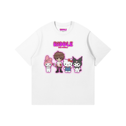 RIDDLE AND FRIENDS PINK / BLACK / WHITE / RED TEE