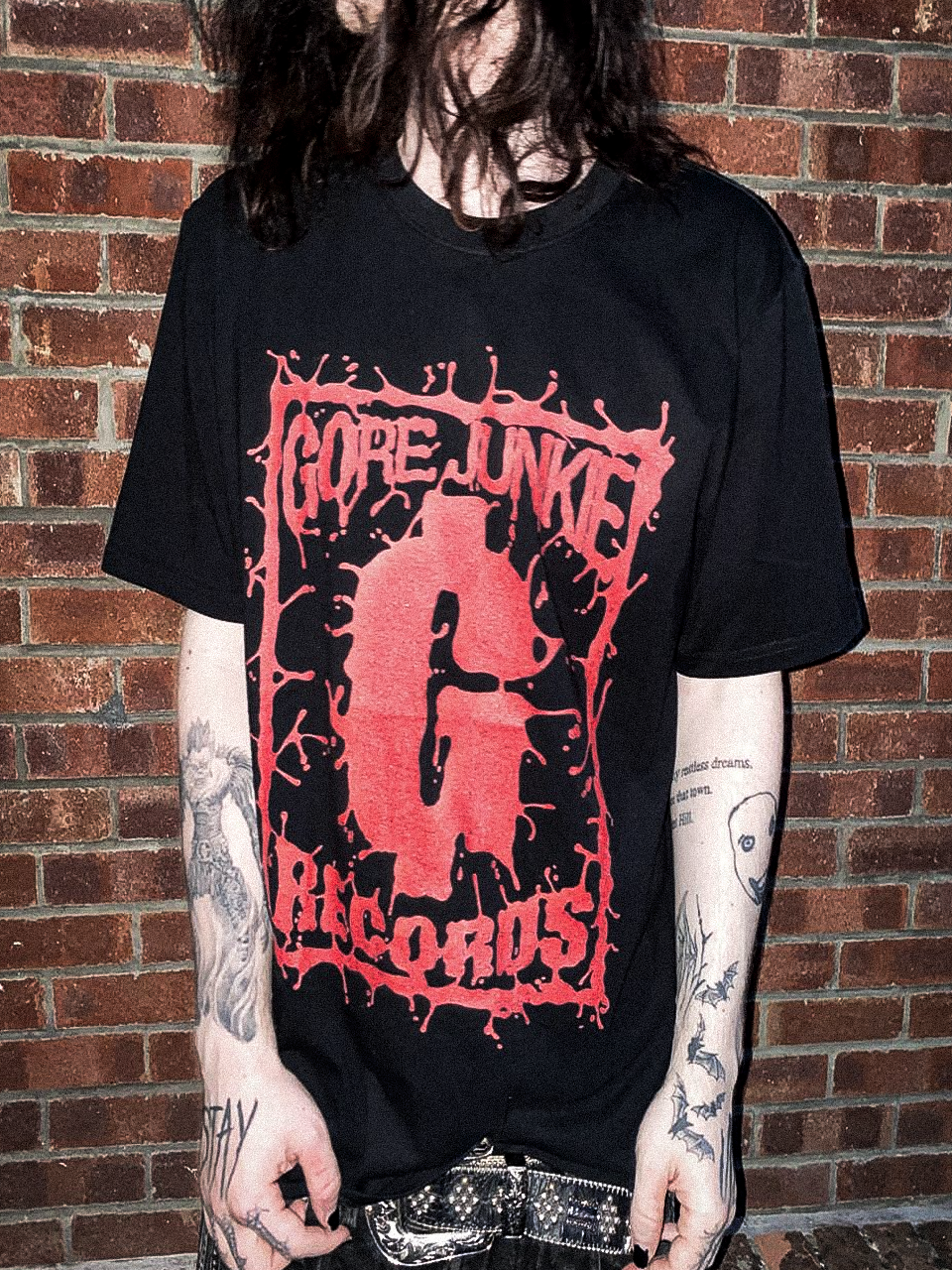 GORE JUNKIE RECORDS TEE BLACK